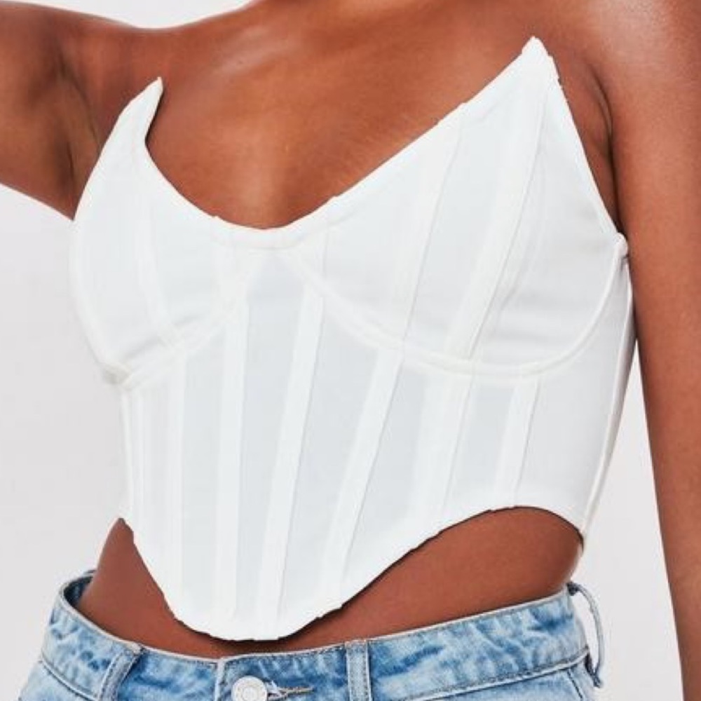 Pointed White Corset Top - Missguided / Never worn with tags